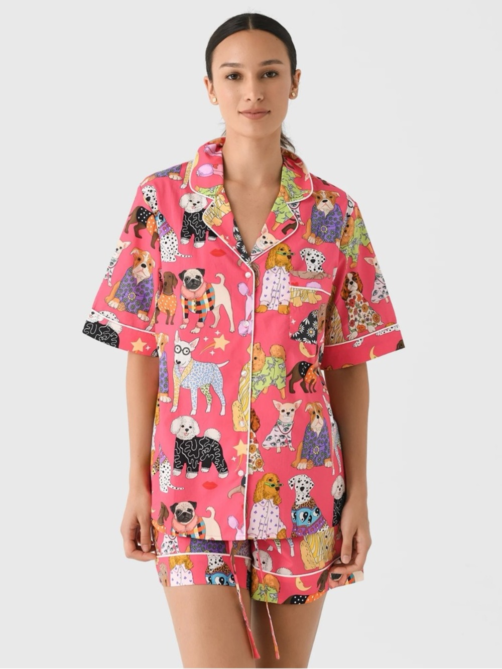 Karen Mabon fun fancy dog Print Short Pajama Set